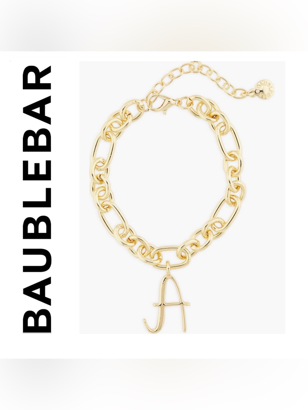 🌟🌟 Baublebar Initial “A” Charm Chain Bracelet